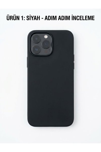 kılıfınbenden Iphone 13 pro max black silicone case model.
