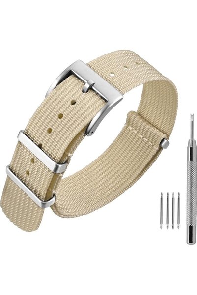 GENERAL ANNEFIT Nylon Watch Strap 16mm 18mm 20mm 22mm, One-Piece Waterproof M...