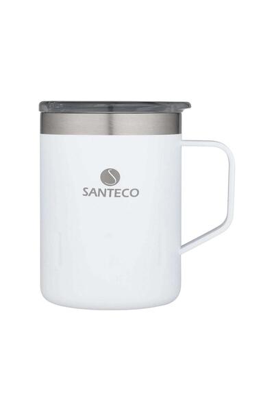 Santeco كوب قهوة 350 مل - أبيض - للاستخدام في المكتب - على المكتب - فتحة فوهة...