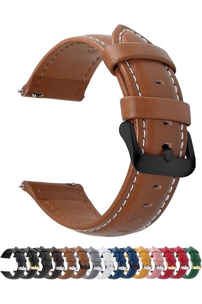 Fullmosa Watch Band, Quick Release Leather Watch Strap Compatible with Samsun...