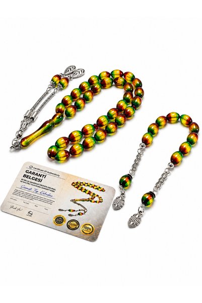 Deniz Elmasları Certified Sürmeli Amber Prayer Beads, 2-Piece Set (33 Beads E...