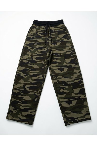 Köstebek Streetwear Camouflage Pattern Elastic Waistband Thick Fabric Sweatpants