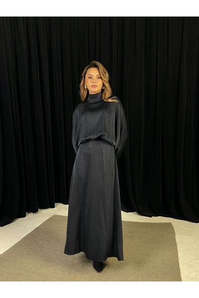 MY GRS Long-Sleeved Satin Dress