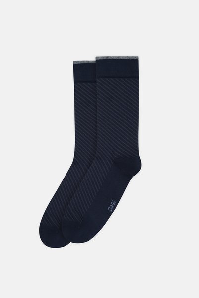 Dagi Black Men's Bamboo Socks with Side Stripe Pattern.