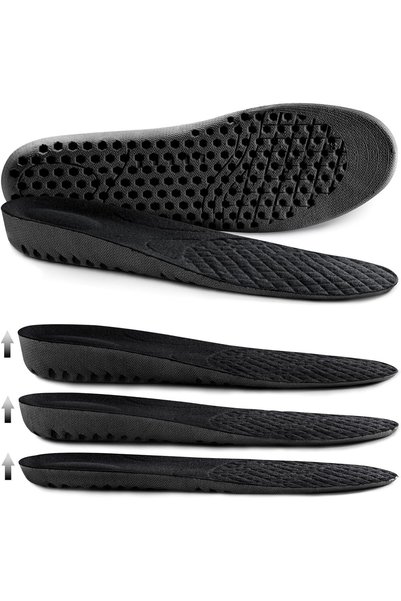 AZONEE Elastic Shock Absorbing Height Increasing Insoles for Men & Women, Hon...