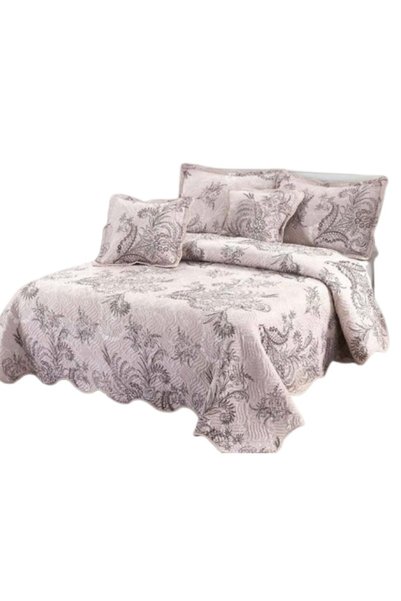 OEM Cuvertură și 2 fețe de pernă, bumbac, 5 piese, 2 persoane, imprimeu elega...