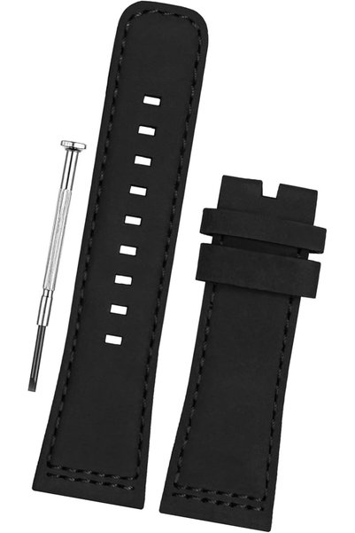 GENERAL DBLACK ''SFDS1'' Premium Leather Watch Strap, Padded Strap, Matte Fin...