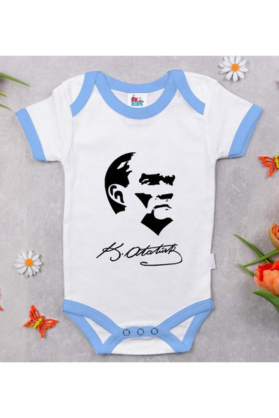 Bk Gift BK Kids Atatürk-Themed Blue Baby Bodysuit-24, 0–3 Months