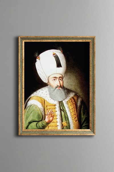 epiqart صورة السلطان سليمان القانوني - لوحة فنية بنمط عتيق - نموذج رفيع.