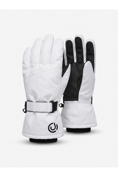 PIECE SIGNATURE Men's Thermal Fleece-Lined, Adjustable-Wrist Snow Gloves