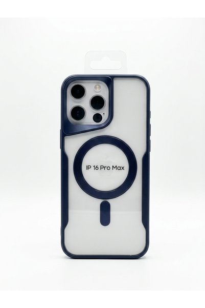 kılıfınbenden غطاء حماية "ماج سيف" باللون الأزرق الداكن لهاتف iPhone 16 Pro Max.