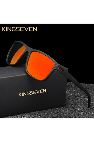Choice C6black red KINGSEVEN Fashion Polarized Sunglasses For Men UV400 Glass...