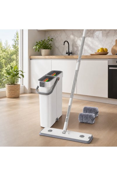 Vivendo Set Mop Plat cu Sistem Rotativ Curatenie Profesionala Accesorii Incluse