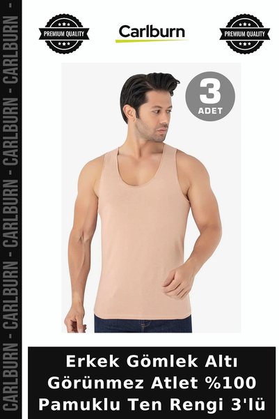Carlburn Special Series Men's Undershirt, Invisible Tank Top, 100% Cotton, Sk...