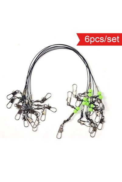 Choice 6pcs-black20cm-line 6pcs/lot 20cm Squid Fishing Leader Rig with Lumino...