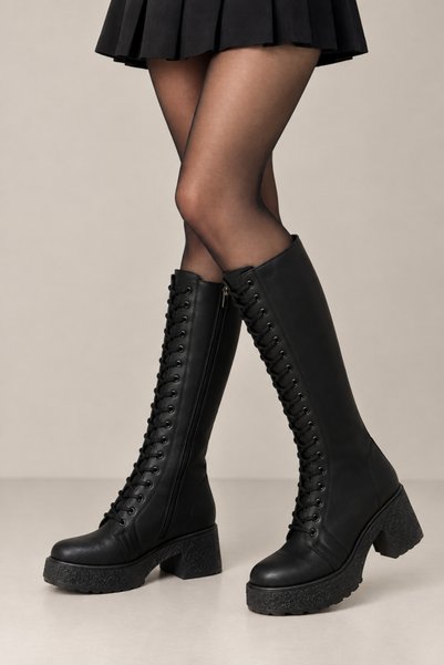 Şanzelize Stylish Boots with a Black Zippered Front and Comfortable Drawstrin...