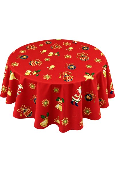 OEM Fata de masa model Craciun festiv, imprimeu Globulete, decor masa sarbato...