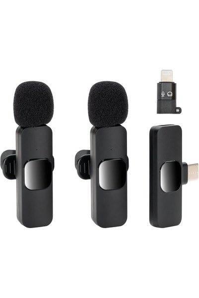 GENERAL Wireless noise-cancelling Lavalier microphone for iPhone iPad Android...