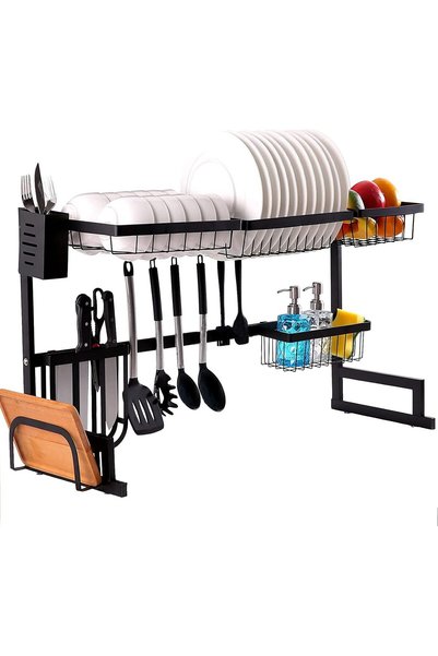GENERAL Over The Sink Dish Drying Rack, Large 2 Tier Dish Dryer Rack for Kitc...