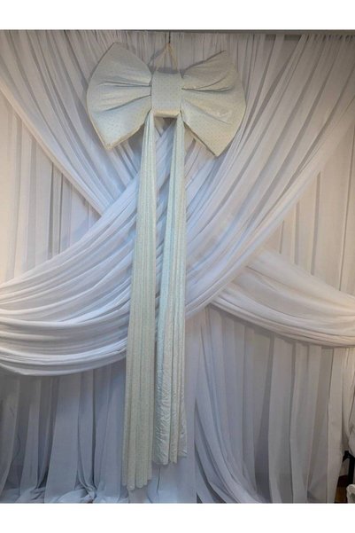 OEM Giant White Rhinestone Velvet Bows 50x80x200cm