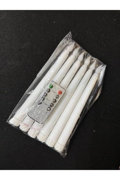 OEM Plastic Candles 6/set 2cm/21cm With Remote Control White