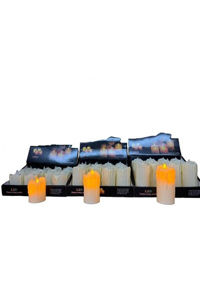 OEM Lumanari Din Plastic Scursa Cu Led diam 5cm 12/set Crem 11cm