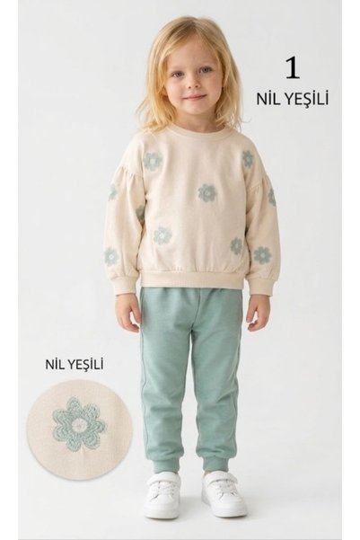 Erca Home Tekstil Ürünleri 100% Cotton Two-Piece Set with Flower Embroidery, ...
