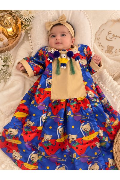 special gift house فستان أطفال حديثي الولاده لحفل السابع مكون من 2قطع ( فستان...