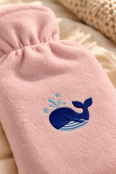 Snow Homs Small Hot Water Bottle with Cover—Embroidered Mini Hot Water Bottle for Hands and Feet