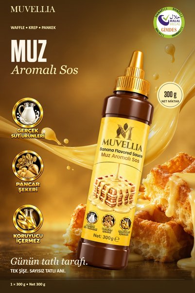 Muz Aromalı Sos Waffle Krep Pankek 300 g