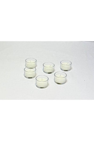 OEM Candle in Glass Cup 12/set White H3cm