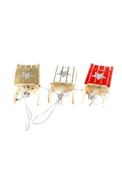 OEM Decoratiuni Craciun Sanie Lemn 12/Set