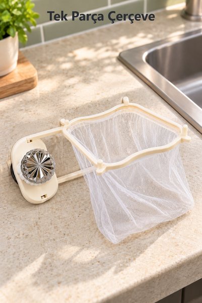 Snow Homs Sink Strainer Mesh Holder with Vacuum-Sealed Sink Waste Strainer Holder and a Set of 50 Replacement Meshes