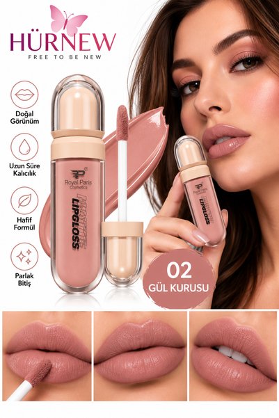 hurnew HÜRNEW MATTE LİPGLOS RUJ 02 gül kurusu