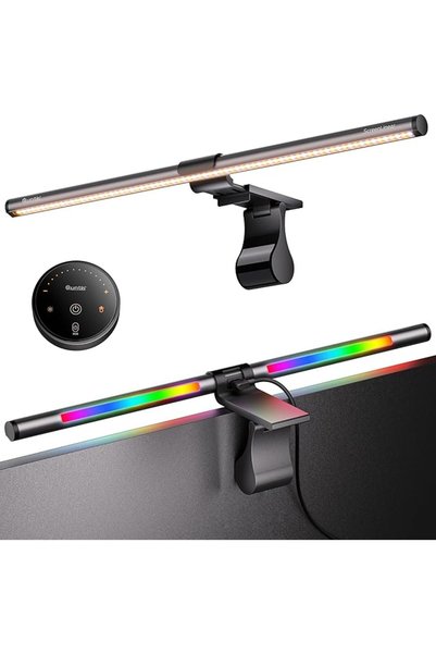 Quntis شريط إضاءة RGB Pro+ للشاشة مع جهاز تحكم عن بعد، 15 وضعًا للإضاءة الخلف...