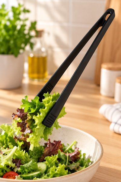 Snow Homs Silicone Tongs with Black Serrated Tips and Hanger Holes—Kitchen an...