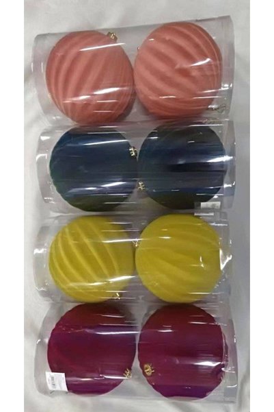 OEM Кадифени коледни топки 20 см, 2 бр. жълти