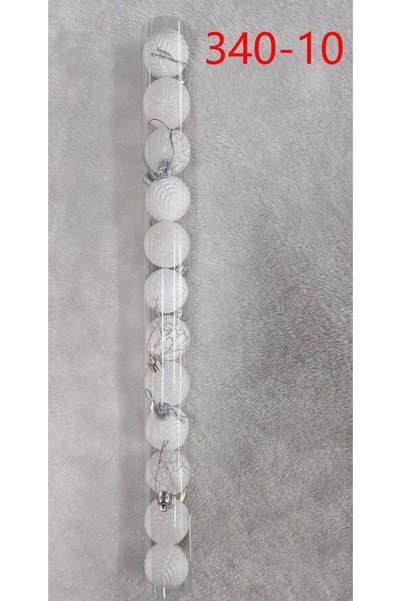 OEM Globuri albe de Craciun 4 cm, 12 buc
