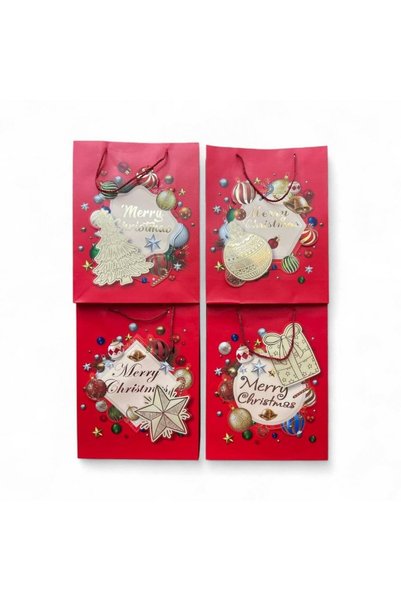 OEM Christmas Gift Bags 3D Globe 12/set 26x32Hx10 Star