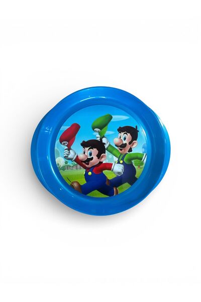 Durabo Super Mario Kids Plate – Food-Grade Plastic, Microwave Safe, Blue