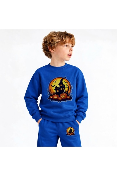 playwear Team Sweatshirt Haunted-Mansion Printed Girls Boys Kids Crew Neck