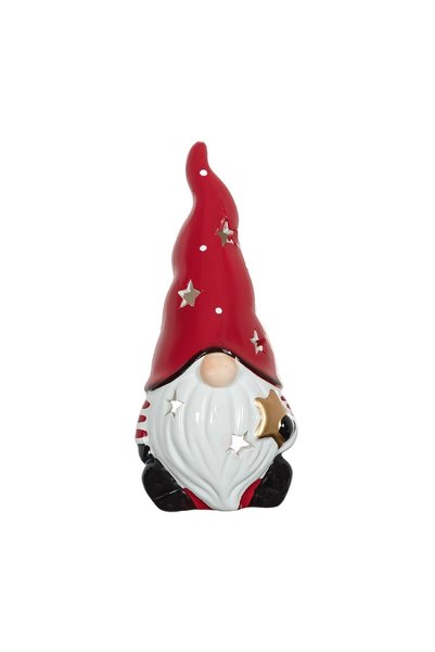 OEM Felinar Ceramic de Crăciun Figura Gnome cu Stea pentru Lumânare Pastila 8...