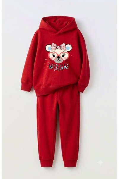 Let's Wear Cat Premium Sweatshirt & Tracksuit Set for Kids - 2-Piece Sportswe...