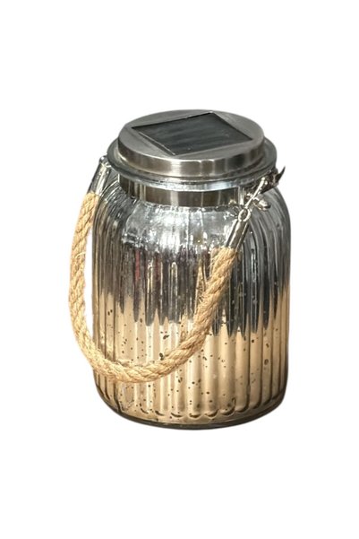 CASADECO Lampă decorativă solară tip borcan CASA Deco – LED alb cald, IP44, p...