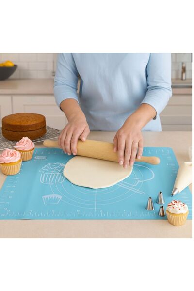 fara marca Covoraș de silicon pentru aluat cu marcaje – 32×45 cm, antiderapan...