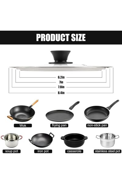 GENERAL Universal Lid for Pots and Pans Skillets, Stainless Steel Pan Cover F...