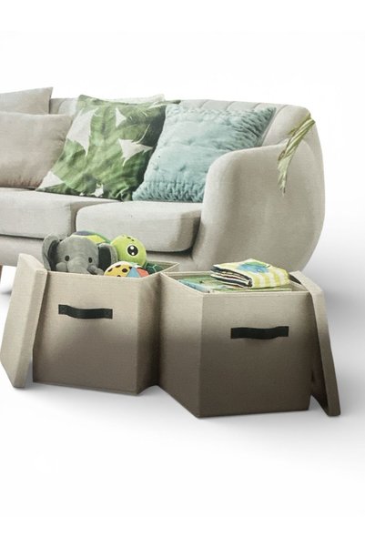 HOME CREATION Set de 2 cutii de depozitare din material textil – 30×30×30 cm,...