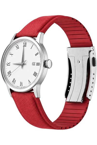 GENERAL FKM Rubber Watch Strap with Deployant Clasp, 20mm 21mm 22mm Universal...