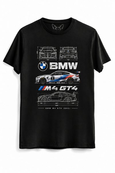 Alfa Tshirt Bmw M4 Gt4 G82 Technical Drawing Dtg Printed T-Shirt