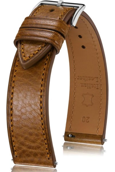 GENERAL Getalia Italian leather Watch Band Tuscany Natural Vegetable-Tanned F...